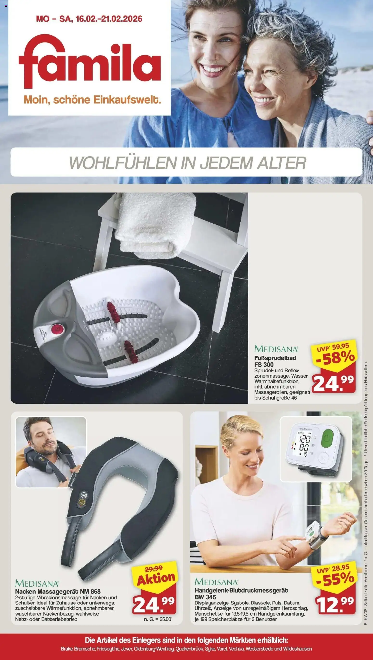 Vorschau von dem Prospekt des Geschäftes Famila Nordwest, gültig ab dem 15.02.2026 - Wasser, Massagegerät