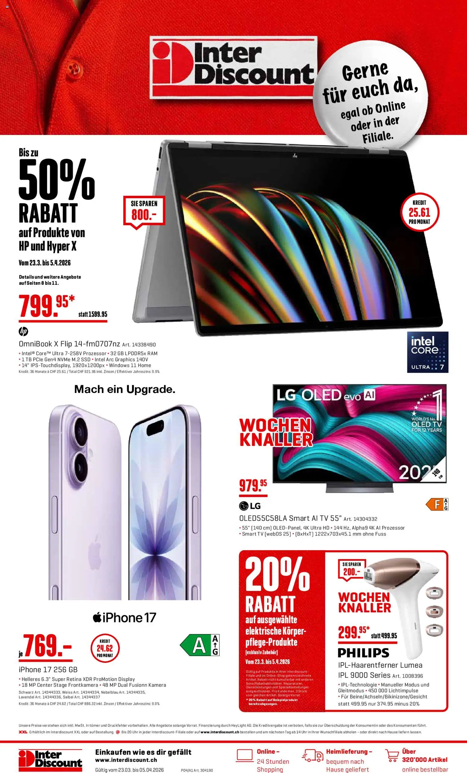 Vorschau des Merkblatts Interdiscount aktionen vom Shop Interdiscount gültig von 23.03.2026 bis 05.04.2026