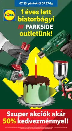 Lidl - Parkside outlet akción - Biatorbágy megtekintése, amely érvényes 2025.07.25.-től