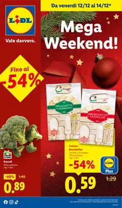 Anteprima dell'opuscolo Volantino Mega Weekend dal negozio Lidl valido da 12/12/2025
