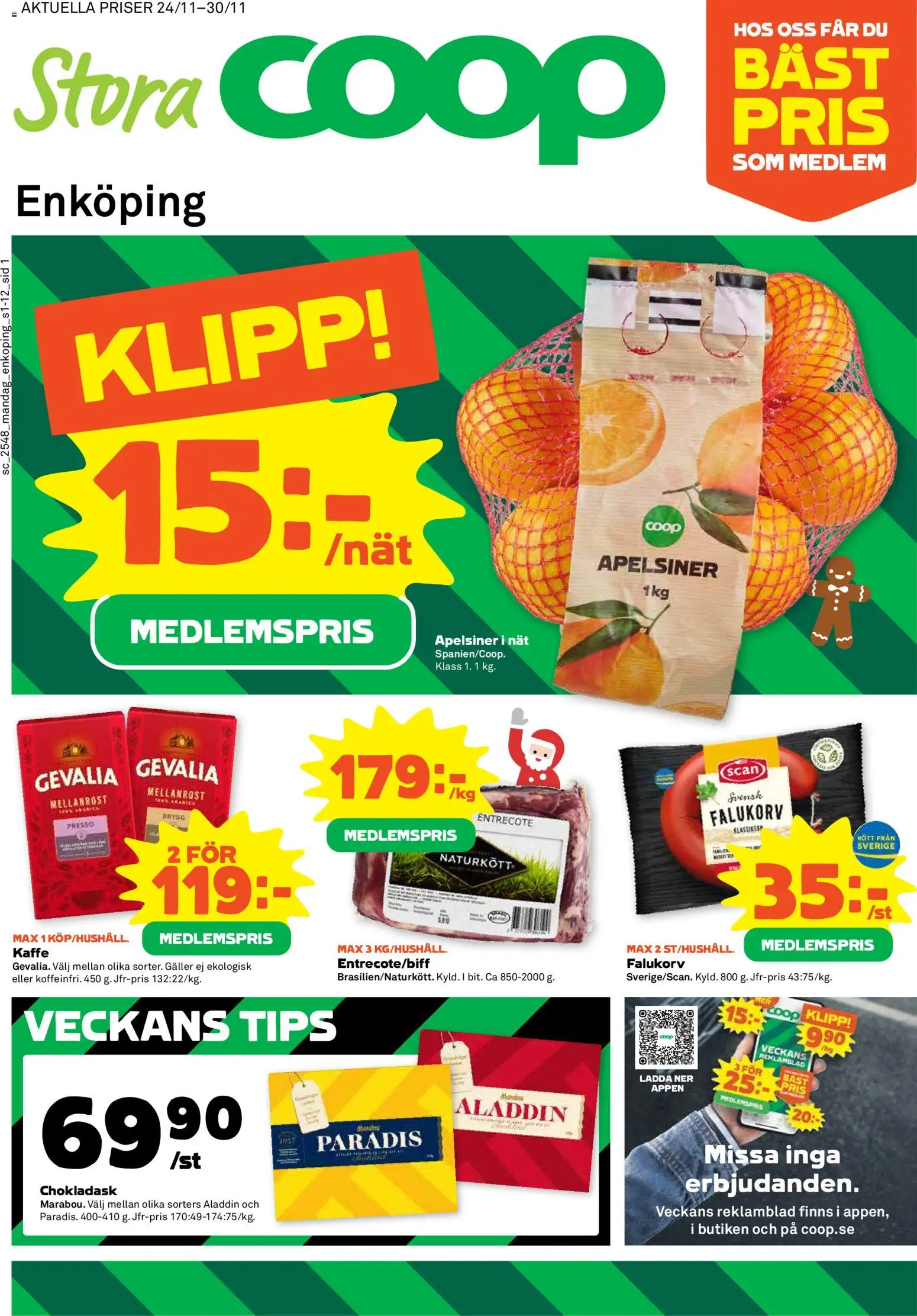 Förhandsgranska reklamblad Enköping från butik Stora Coop gäller från 24/11/2025