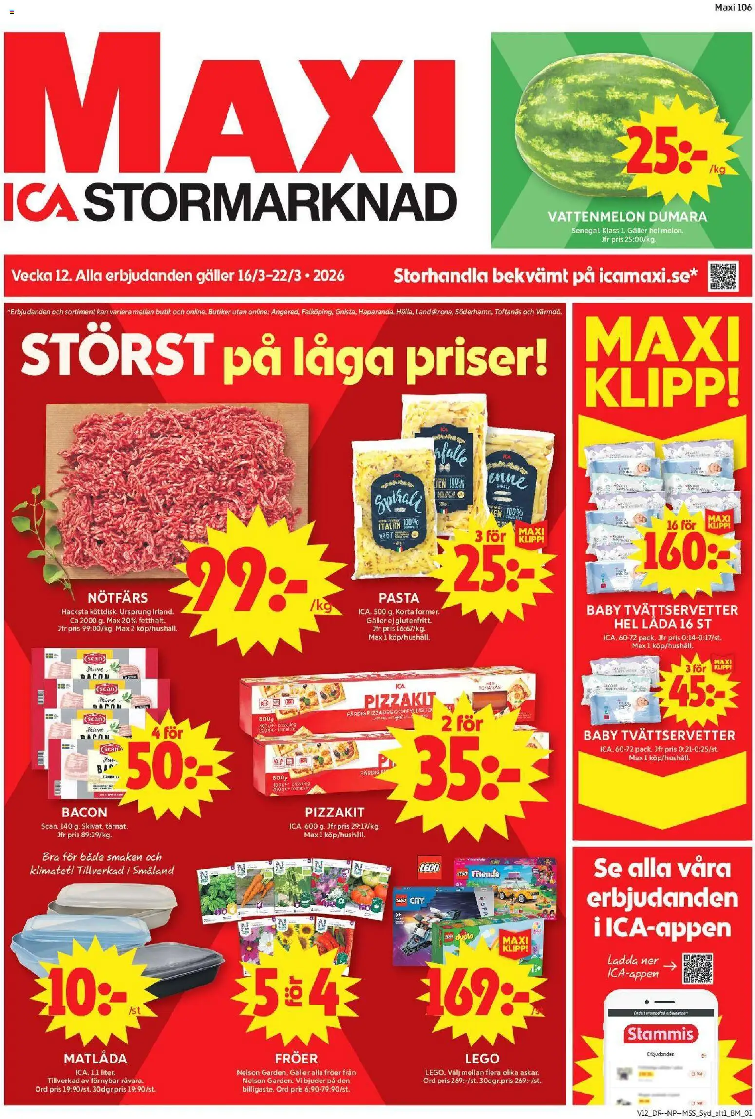 Förhandsgranska reklamblad Malmö från butik ICA Maxi gäller från 16/03/2026