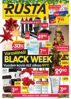 Kaupan Rusta Black Friday esikatselu, voimassa 17/11/2025