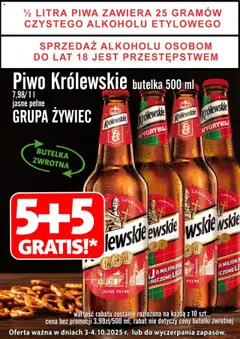 Pogląd gazetki "Promocja - Piwo Królewskie Jasne Pełne 5+5 Gratis!" ze sklepu Prim Market ważnej od 03.10.2025