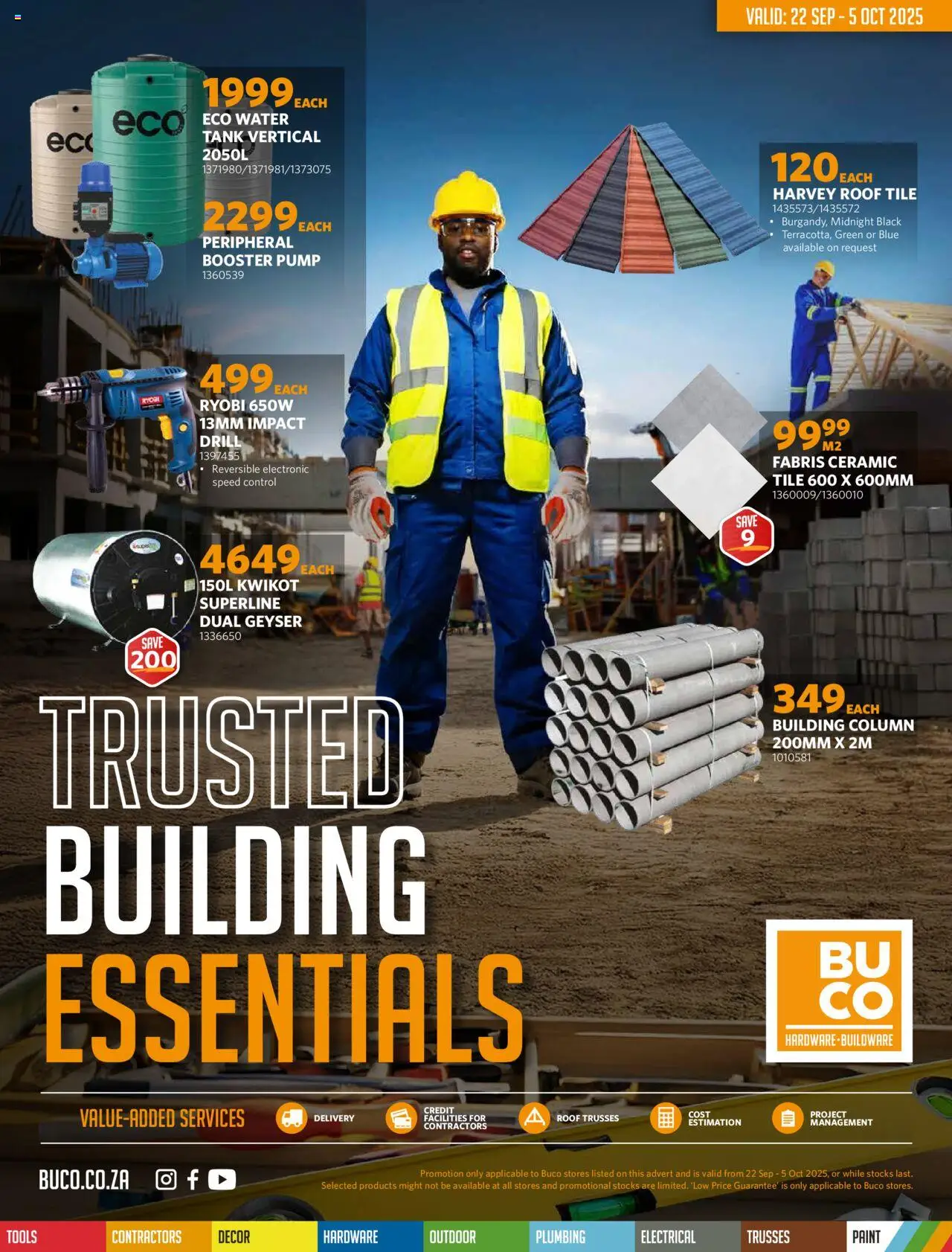 BUCO Building Essentials - Coastal Fundamental Stores from 22/09 - 05/10/2025 > Promotions