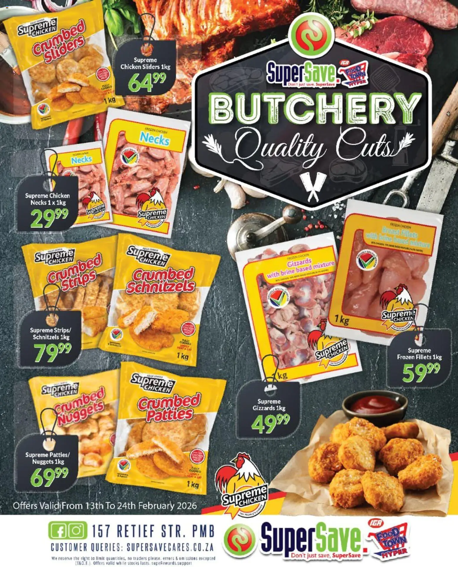Preview of Super Save flyer valid from 13/02/2026 - Chicken, Frozen chicken