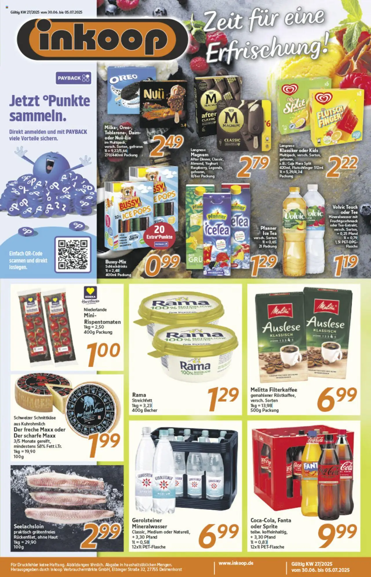 Inkoop Prospekt (vom 30.06.2025 - 05.07.2025) - Tee, Mineralwasser, Gerolsteiner, Fanta, Sprite, Melitta, Rama, Volvic touch