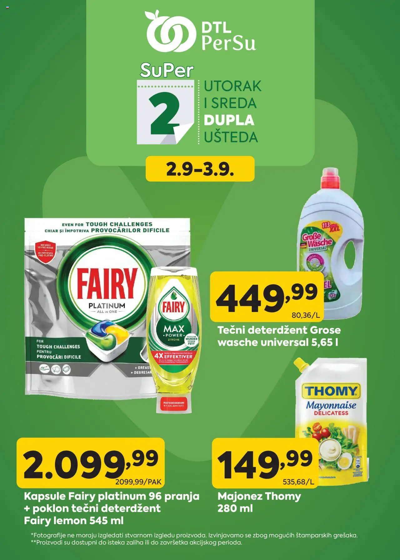 PerSu katalog važi od 02.09.2025 - stranica 1 - Majonez, Deterdžent, Kapsule, Tečni deterdžent