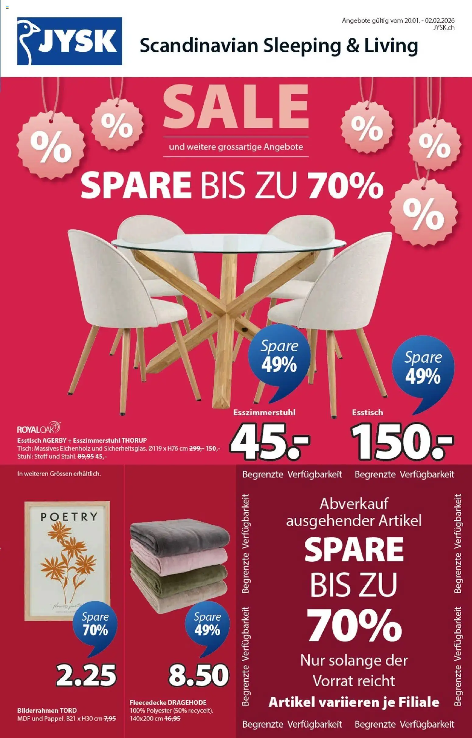 Vorschau des Merkblatts Aktionen vom Shop JYSK gültig von 20.01.2026 bis 02.02.2026 - Esstisch, Tisch, Stuhl