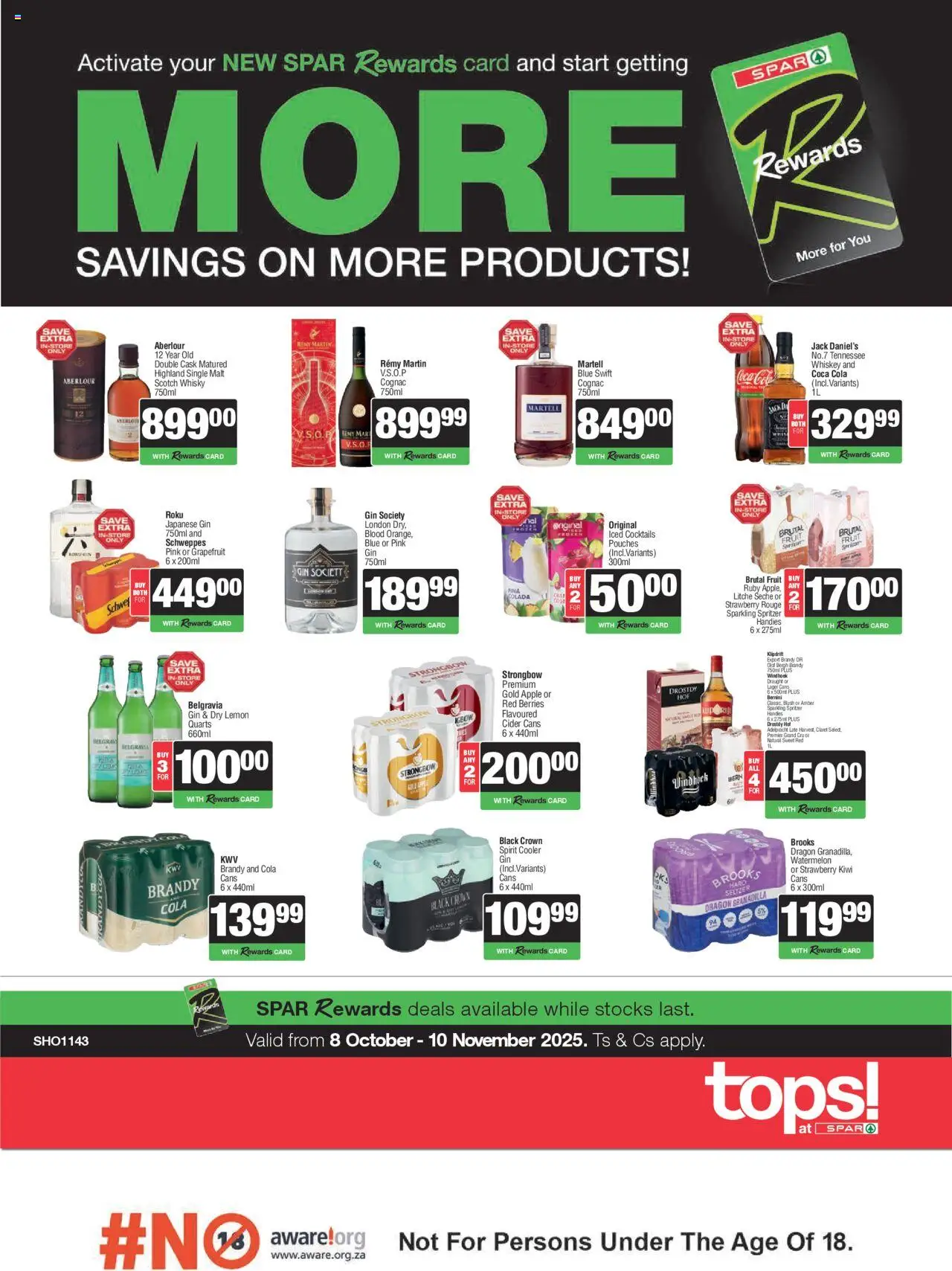 Tops at Spar Specials from 08/10 - 10/11/2025 > Promotions