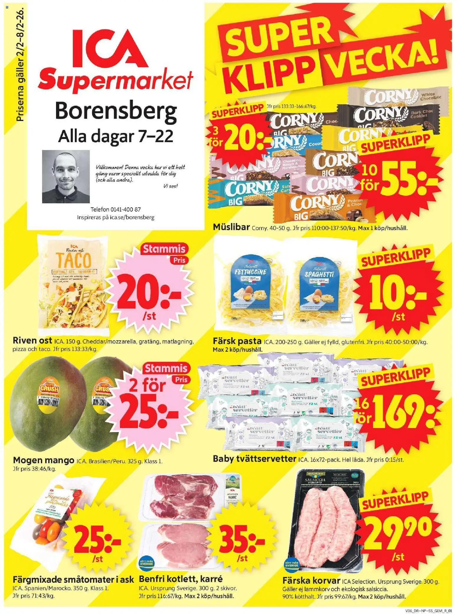 Förhandsgranska reklamblad Borensberg från butik ICA Supermarket gäller från 02/02/2026