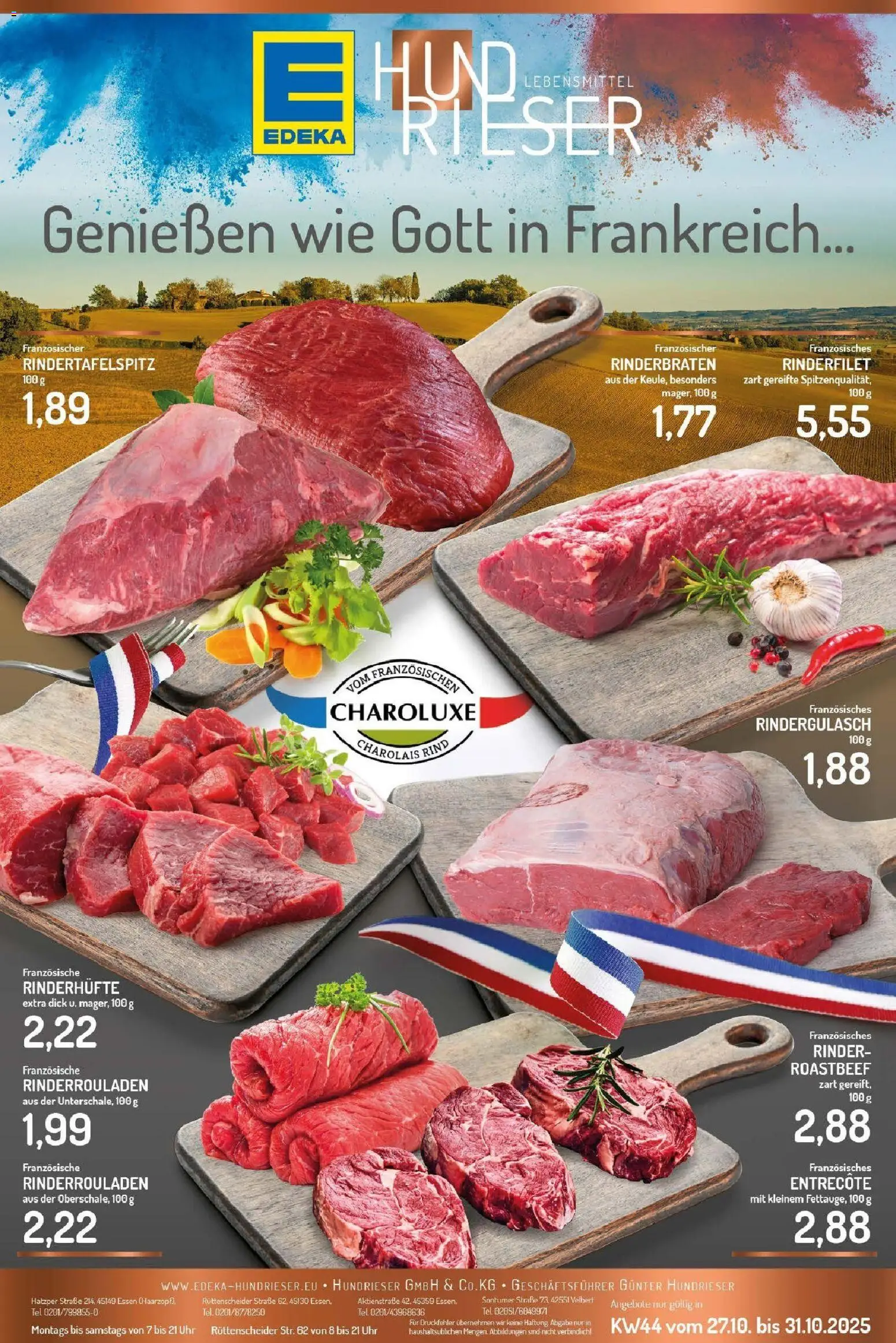 EDEKA Prospekt ab 26.10.2025 - Prospekt Essen - Rüttenscheid Online