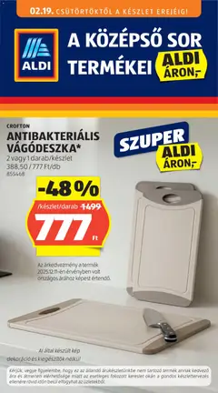 Aldi - Középső sor termékei megtekintése, amely érvényes 2026.02.19.-től