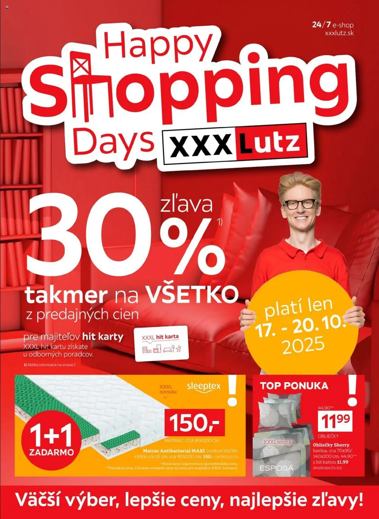 XXXLutz Happy Shopping Days (17.10. - 20.10.2025) - Akčná ponuka