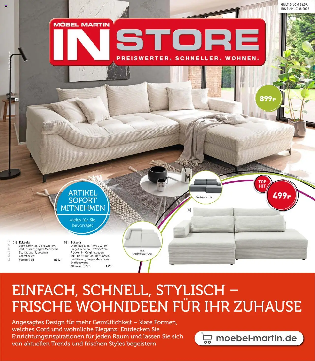 Möbel Martin Einfach, schnell, stylisch - frische Wohnideen für Ihr Zuhause (vom 24.07.2025 - 17.08.2025)