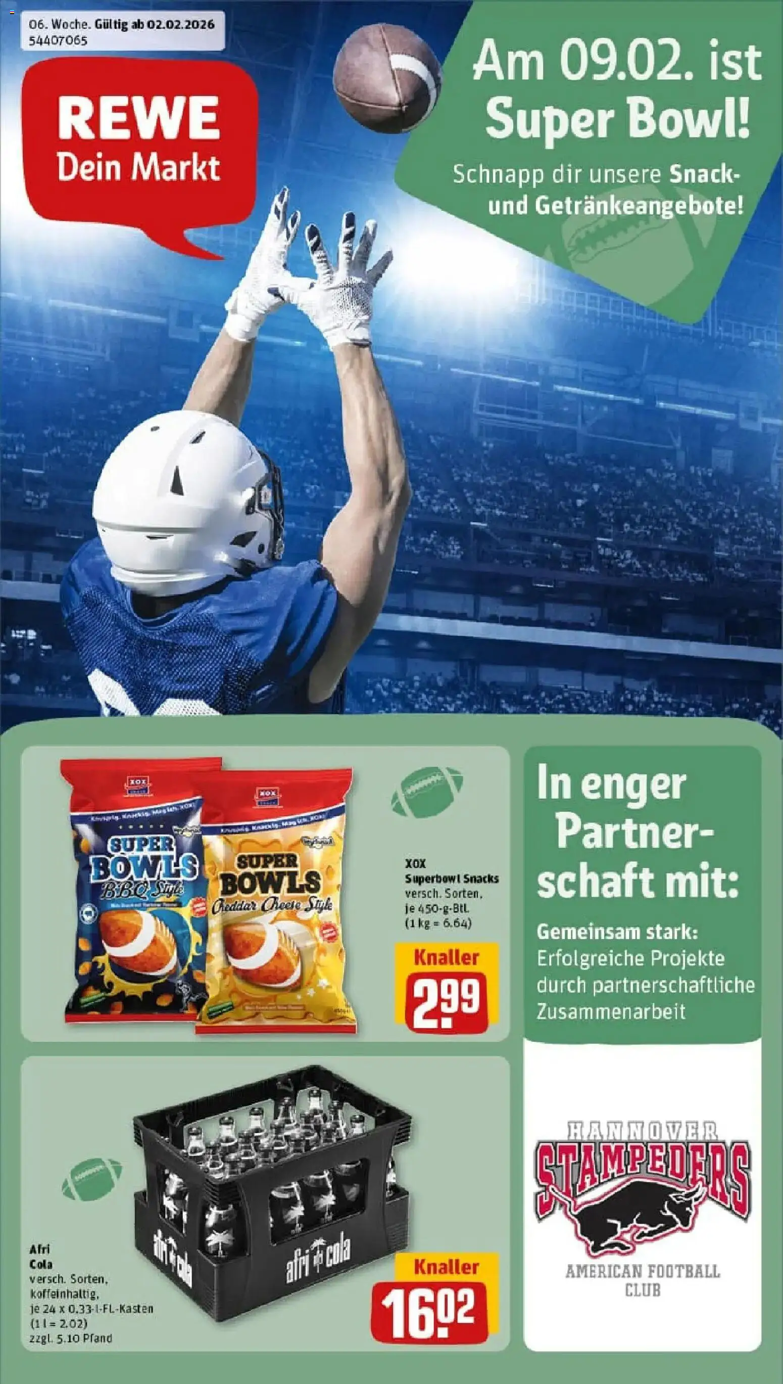Vorschau von dem Prospekt des Geschäftes Rewe, gültig ab dem 02.02.2026 - Cola, Football