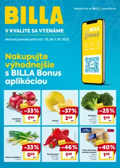 Náhľad Billa letáku platného od 01.10.2025
