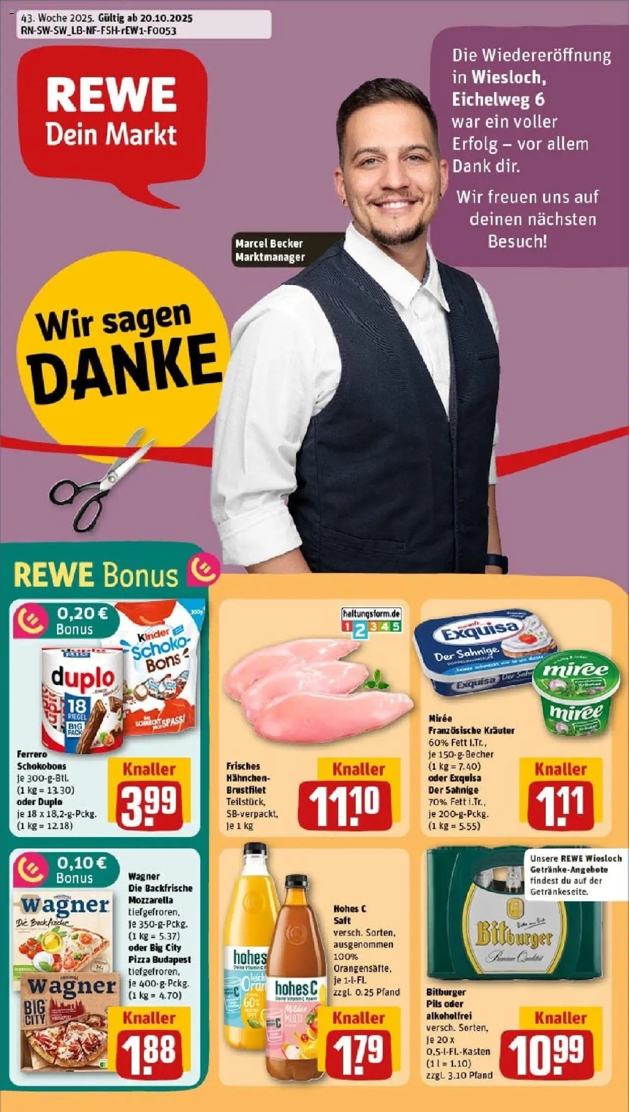 REWE Prospekt ab 19.10.2025 nächste Woche - Prospekt Wiesloch	