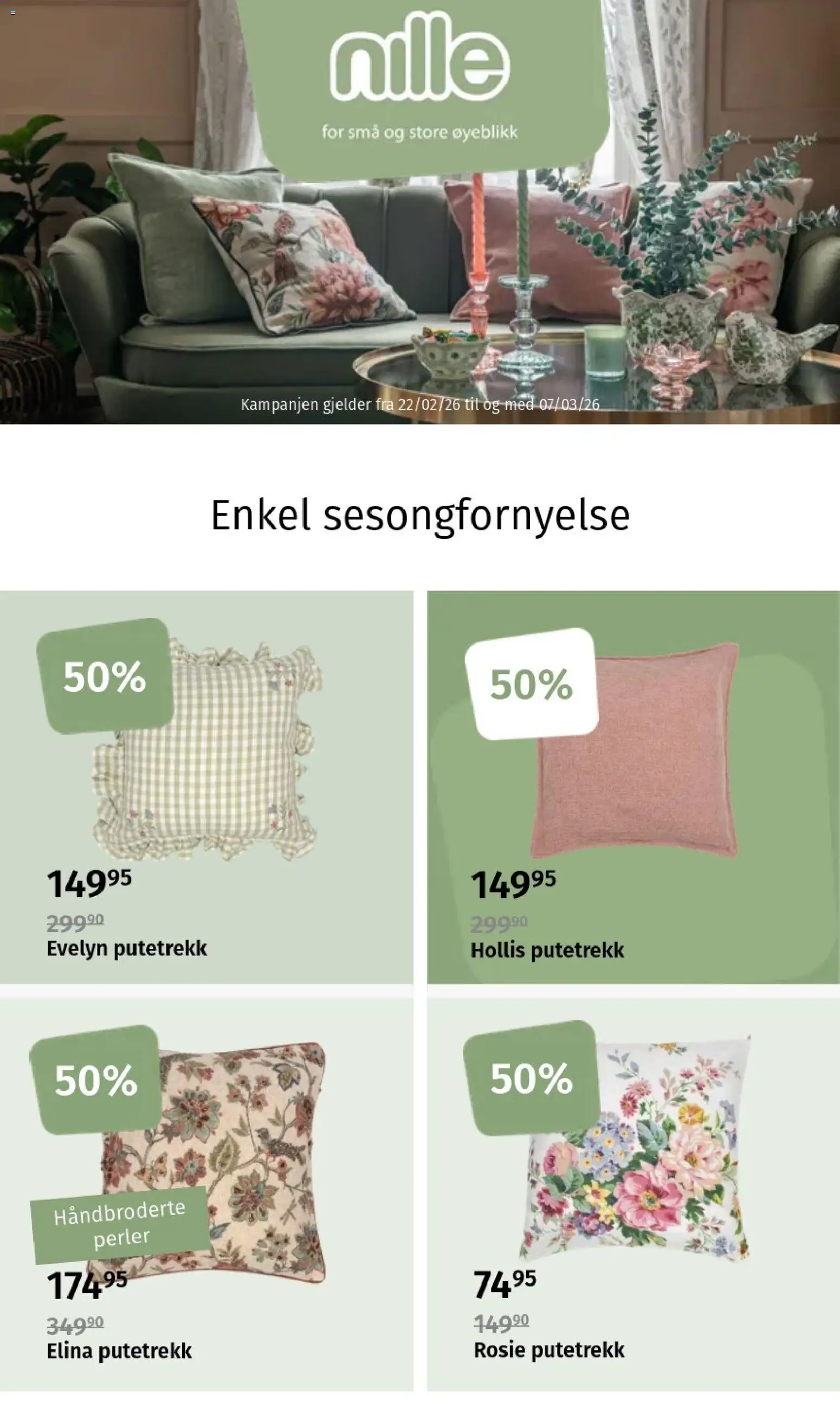 Forhåndsvis Kundeavis fra butikk Nille gyldig fra 22/02/2026 - Putetrekk