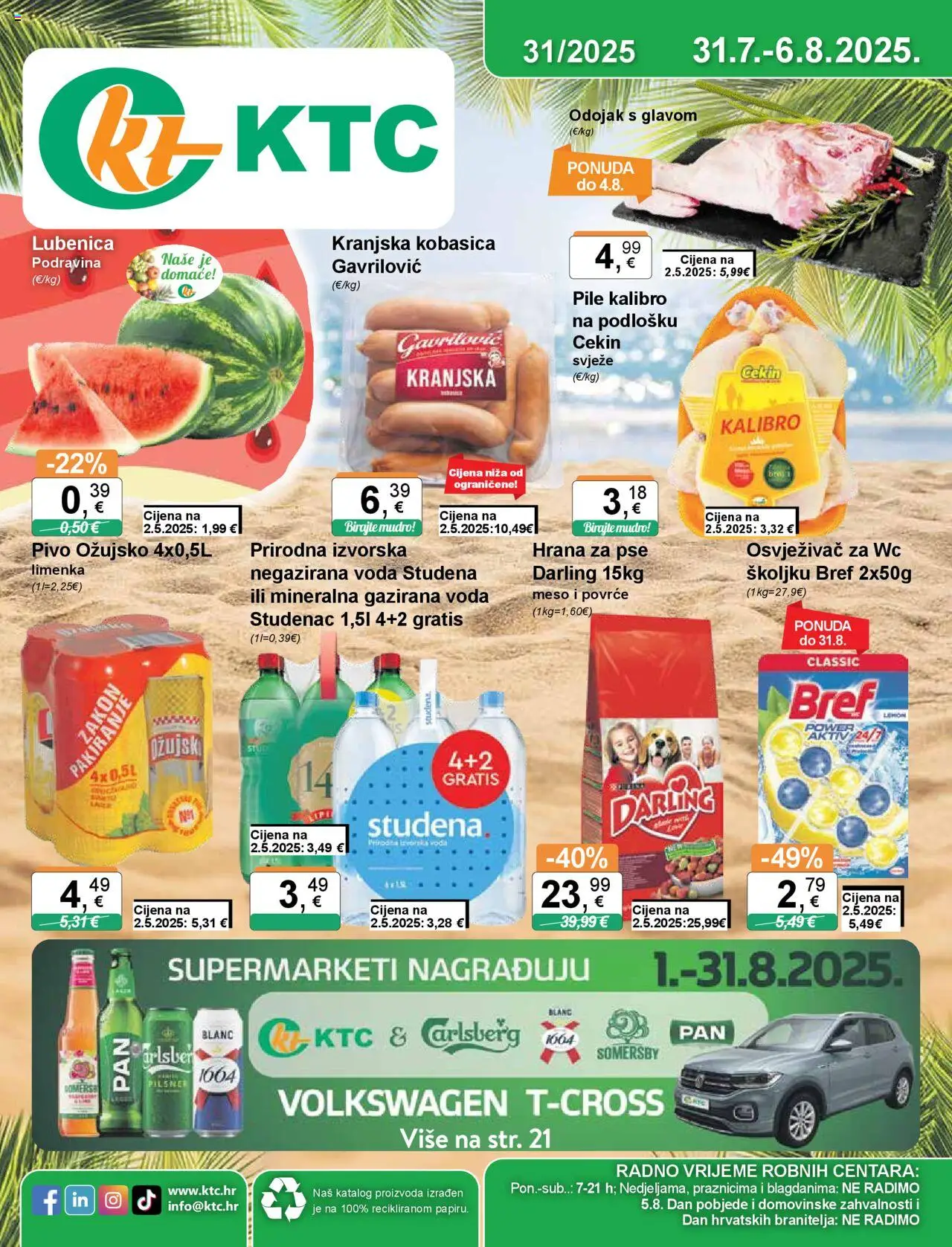 KTC aktualni Katalog vrijedi od 31.07.2025 - tjedna akcija broj stranice 1
