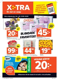 Förhandsgranska reklamblad Aktuella reklamblad Coop X:-TRA från butik Coop X:-TRA gäller från 13/10/2025