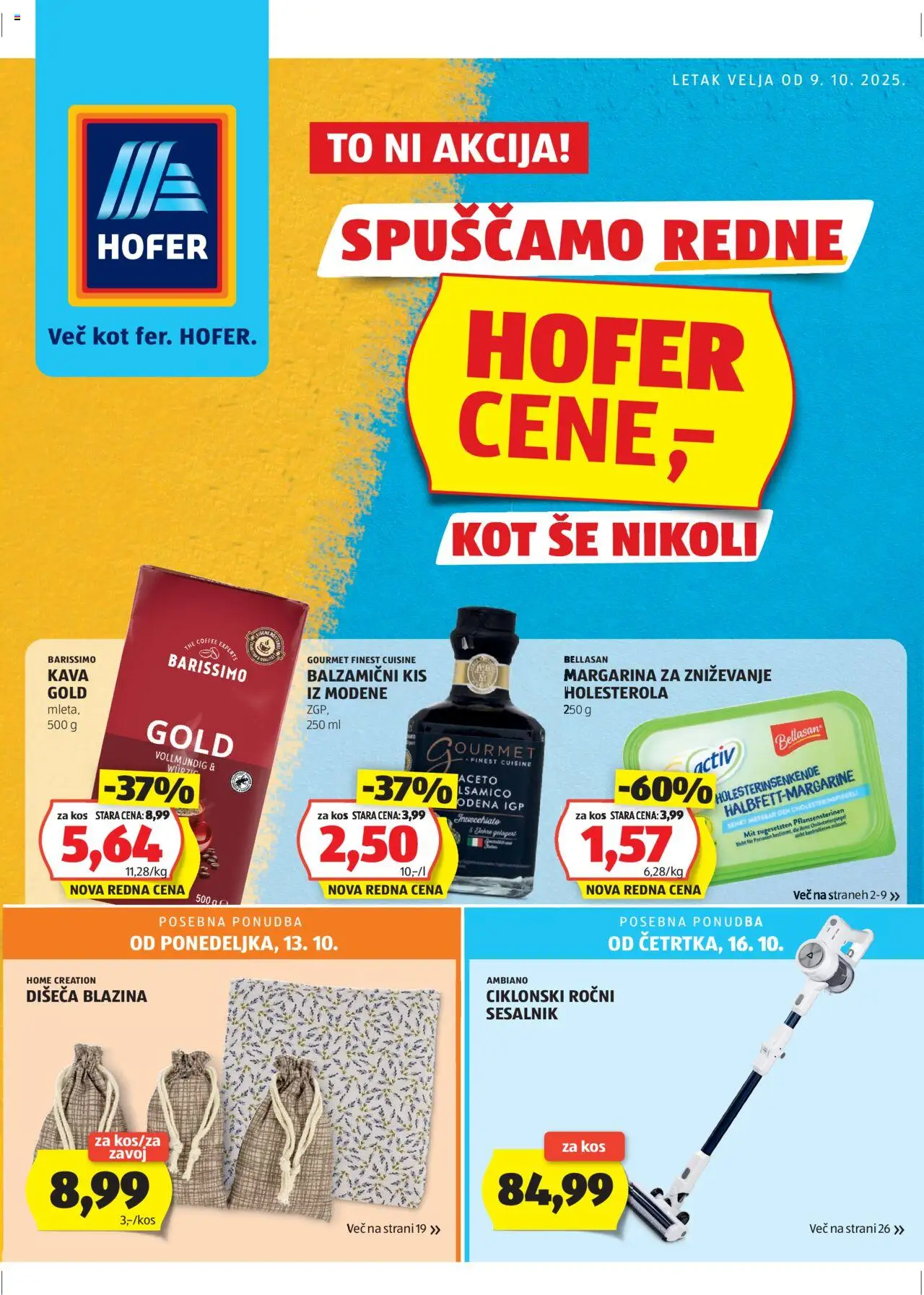 Hofer SI aktualni Katalog vrijedi od 09.10.2025 - tjedna akcija broj stranice 1