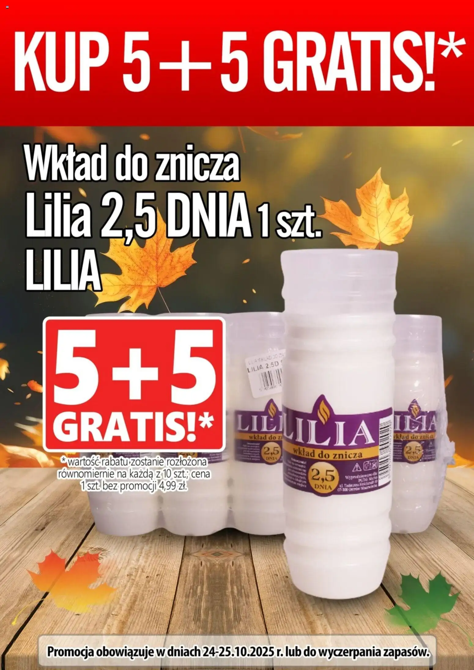 Prim Market Promocja - Wkład Do Zniczy Lilia 2,5 Dnia od 24.10.2025 - Nowa Gazetka - Numer strony 1