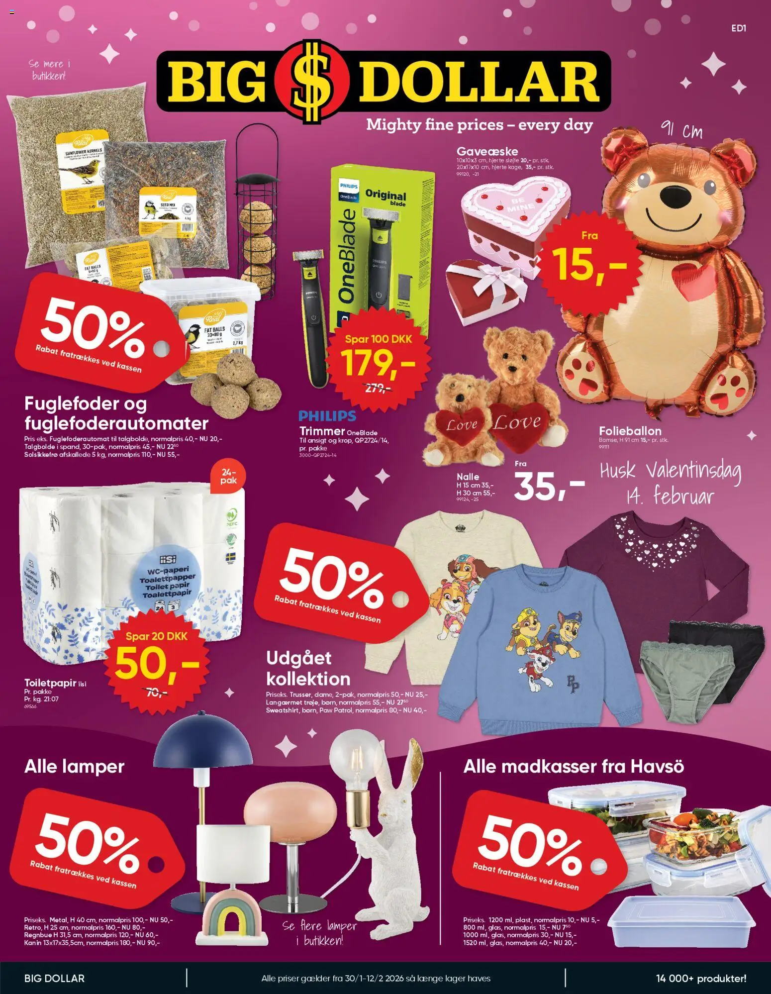 Eksempel på tilbudsavis Tilbudsavis fra butik Bigdollar gyldig fra 30/01/2026