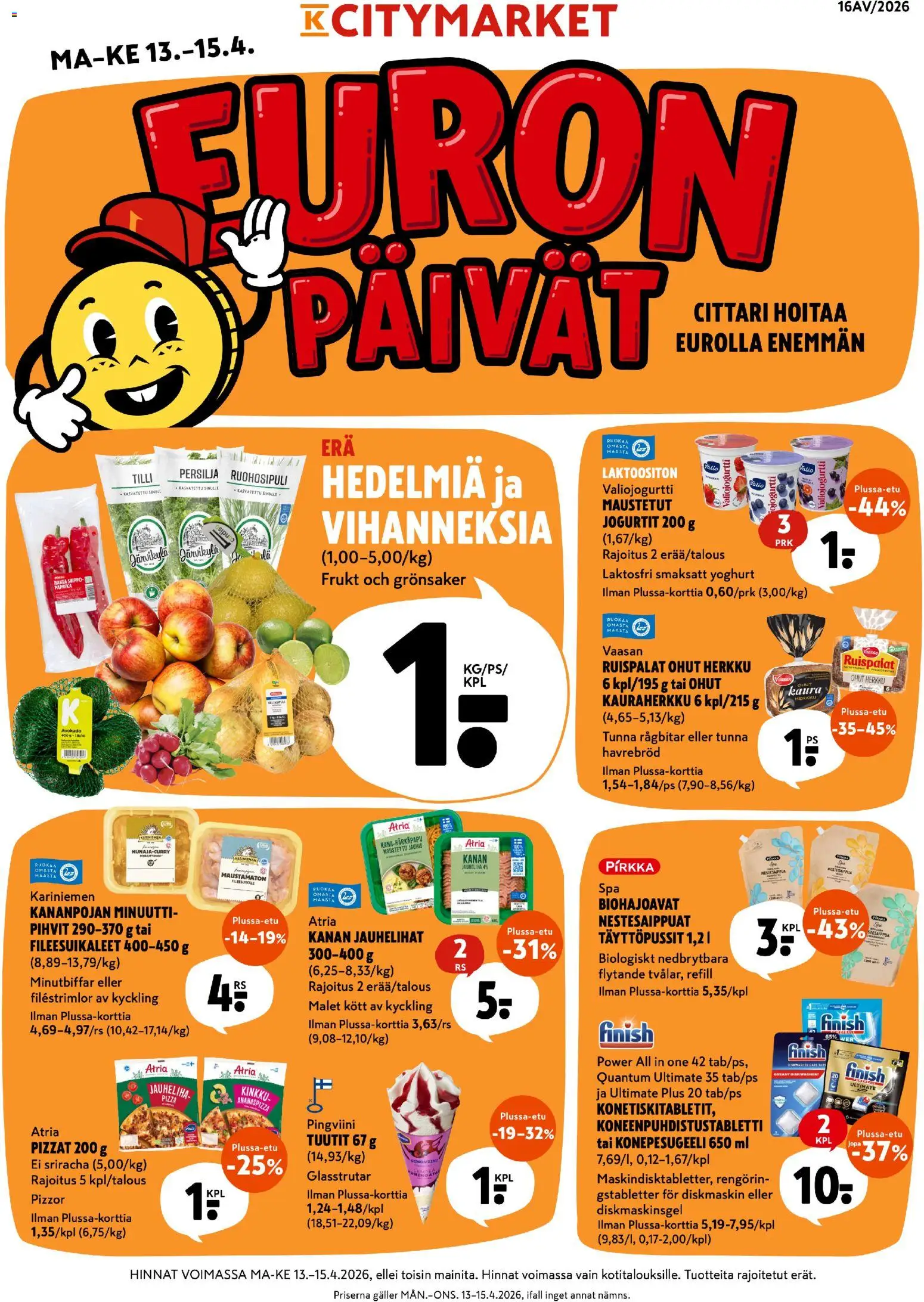 Kaupan K-Citymarket K-Citymarket tarjoukset esikatselu, voimassa 13/04/2026