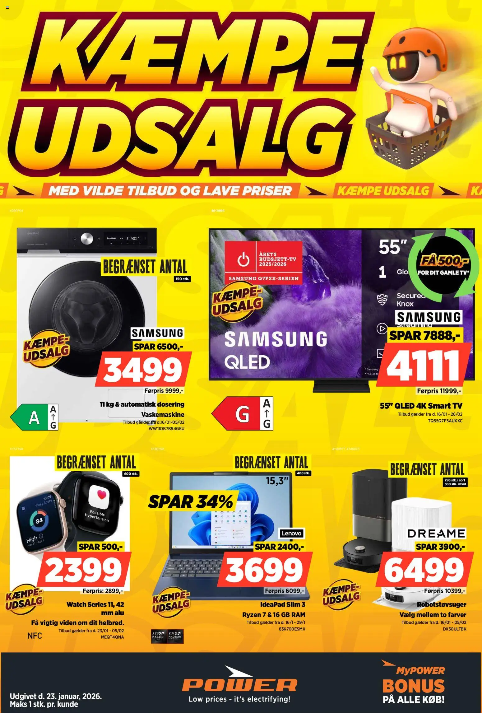 Eksempel på tilbudsavis Tilbud fra butik Power gyldig fra 16/01/2026