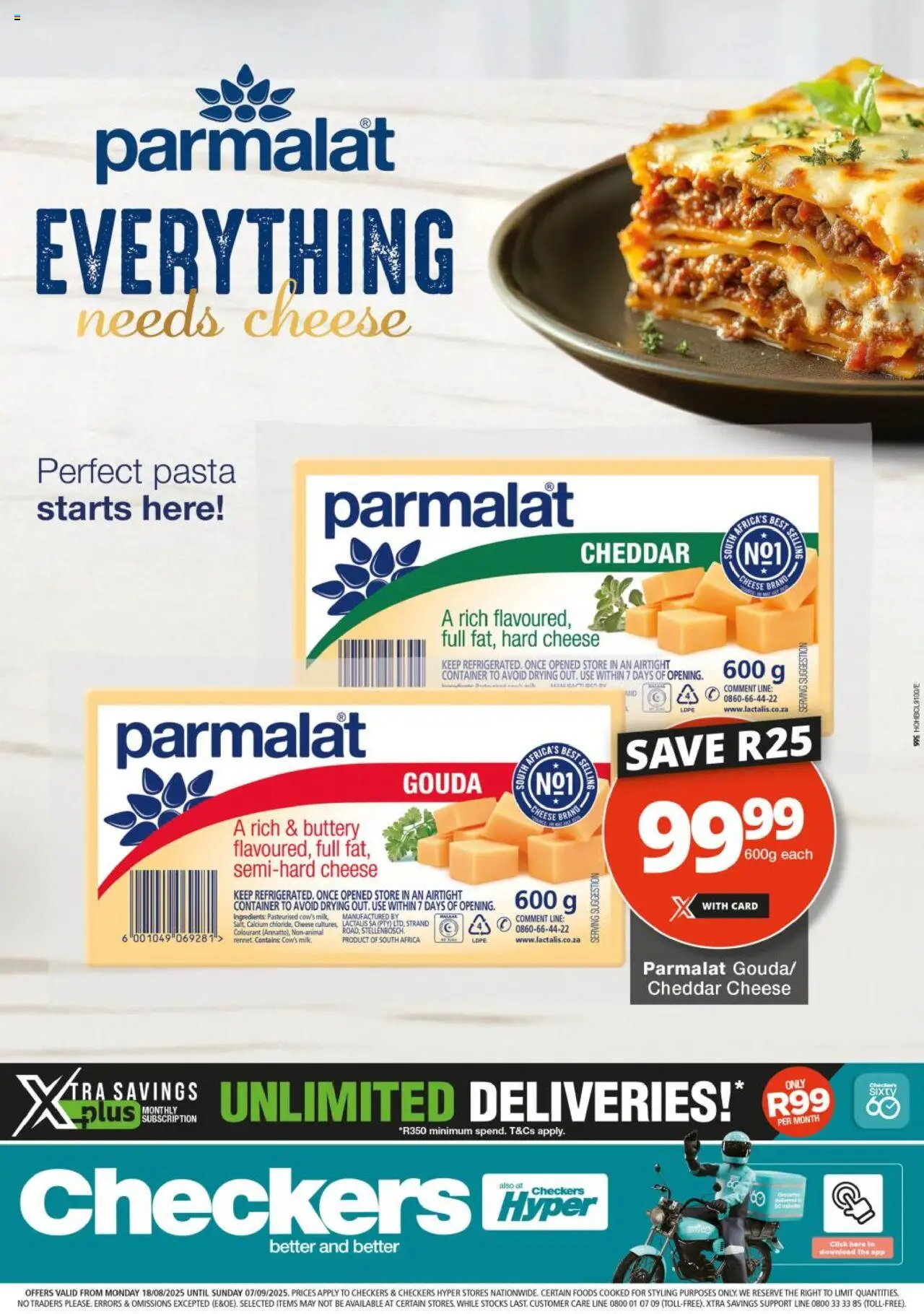 Checkers Parmalat Promotion 18/08 - 07/09/2025 >> Catalogue