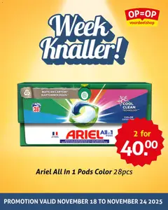 Voorbeeld van Folder van winkel OP is OP geldig vanaf 18-11-2025