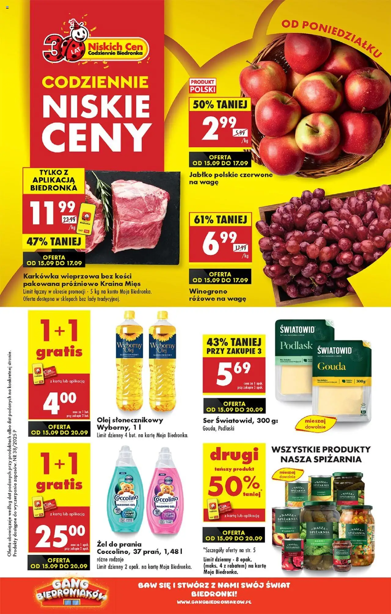 Biedronka gazetka promocyjna 15.09.2025 - "Nowa gazetka" - Numer strony 1