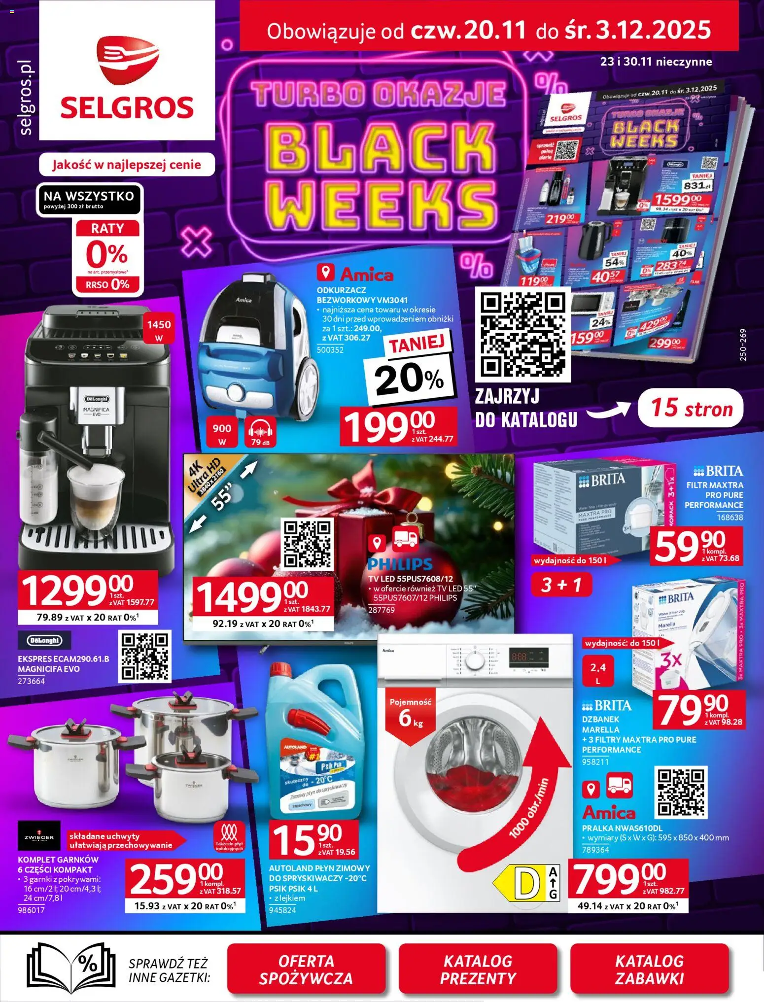 Pogląd gazetki "Oferta Przemysłowa" ze sklepu Selgros cash&carry ważnej od 20.11.2025 - Pralka, Odkurzacz, Zabawki, Garnki, Komplet garnków, Dzbanek, Płyn zimowy