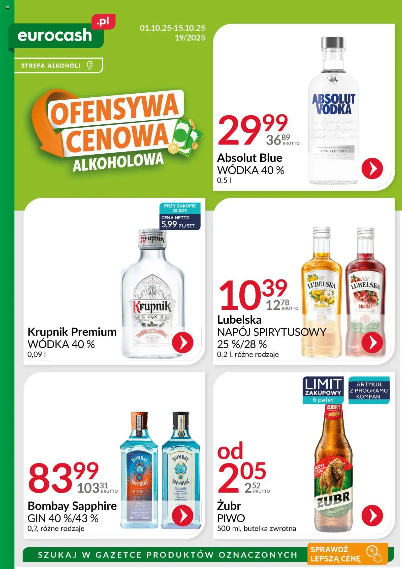 Eurocash Ofensywa Cenowa Alkoholowa od 01.10.2025 - Nowa Gazetka - Numer strony 1