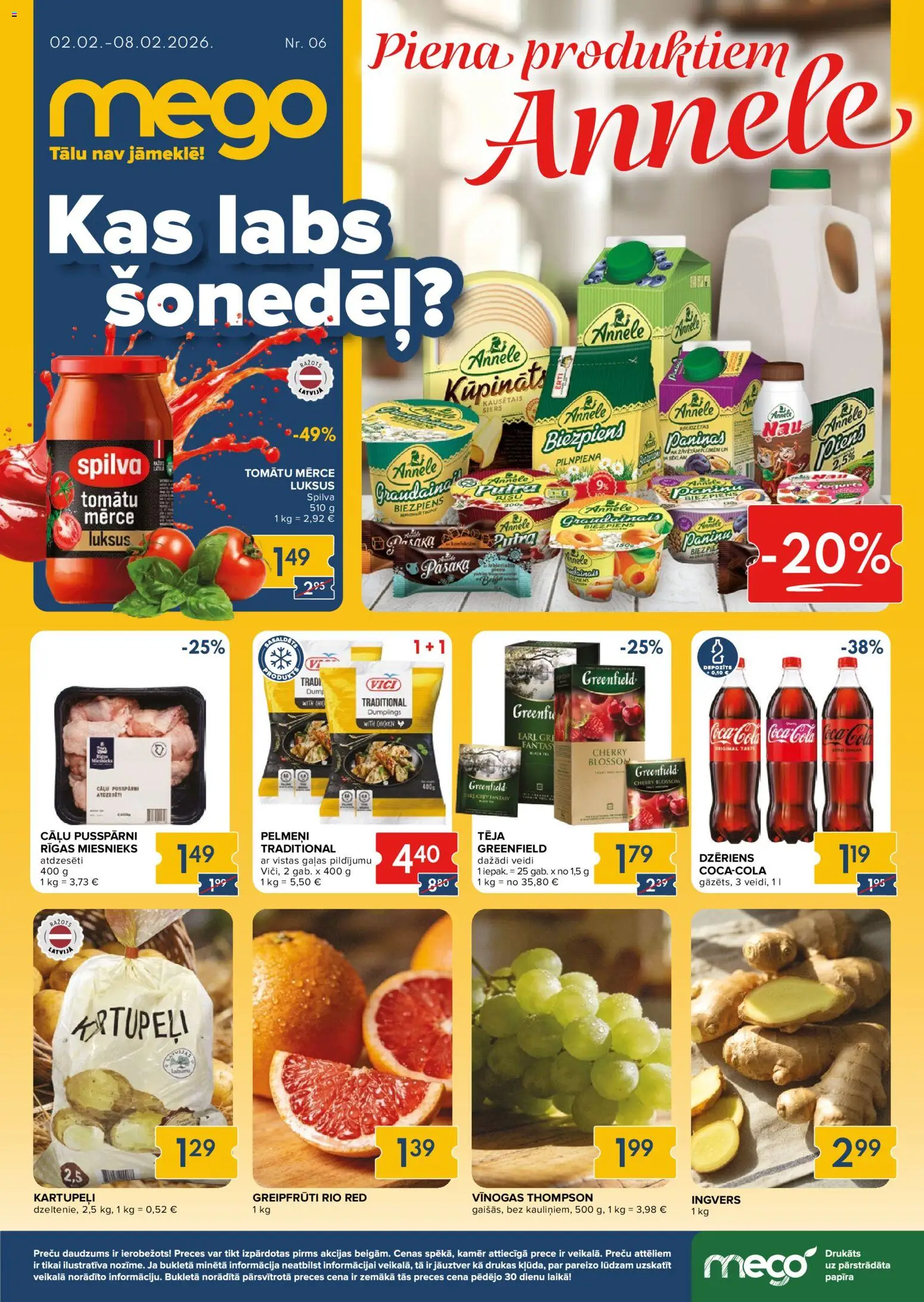 Skatīt Mego akciju bukletu, derīgs no 02.02.2026.