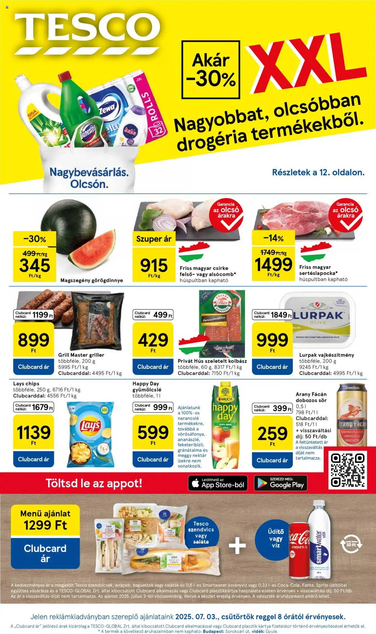 Tesco aktuális szórólap, érvényes 2025.07.03.-től - 1 oldal