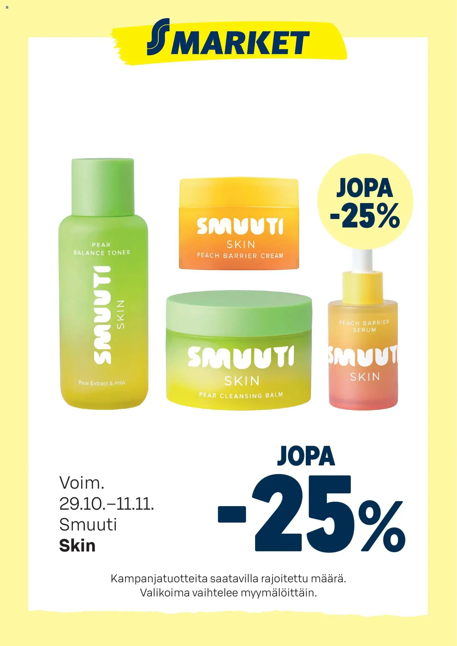 Kaupan S-market Tarjoukset Smuuti Skin esikatselu, voimassa 29/10/2025