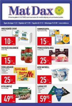 Förhandsgranska reklamblad Aktuella reklamblad Matdax från butik Matdax gäller från 08/09/2025