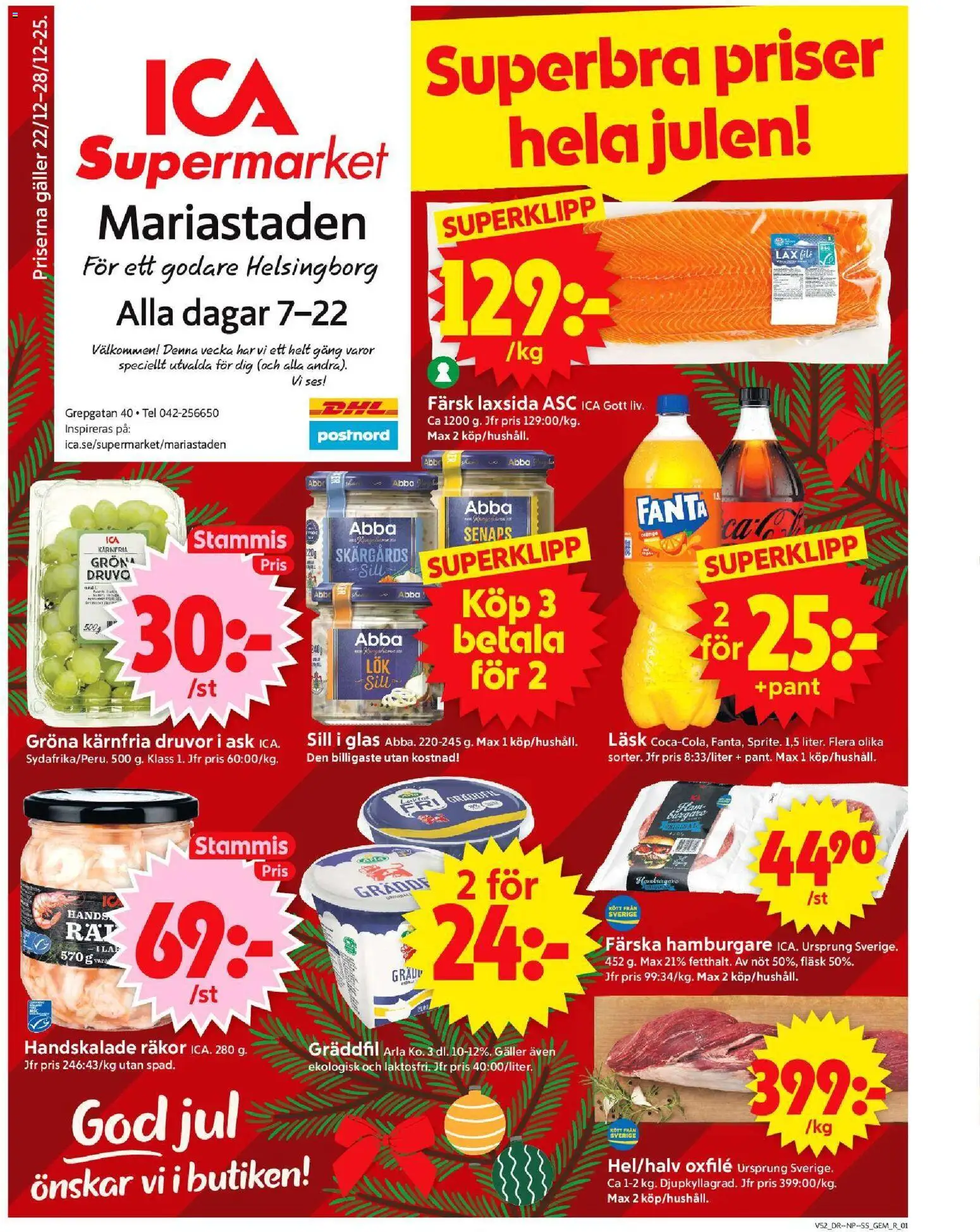 Förhandsgranska reklamblad Helsingborg från butik ICA Supermarket gäller från 22/12/2025