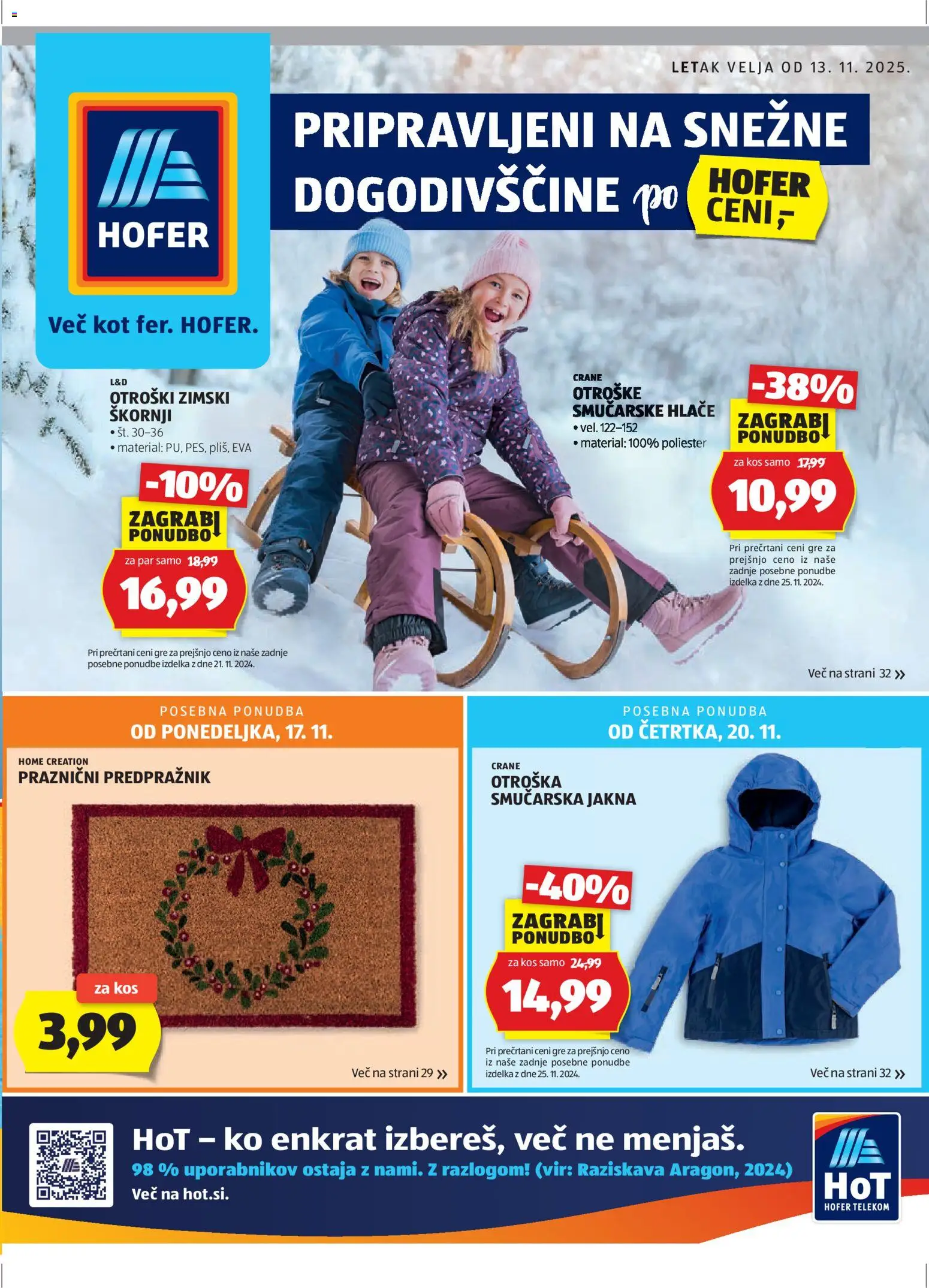 Pregled letka Katalog trgovine Hofer SI vrijedi od 13.11.2025