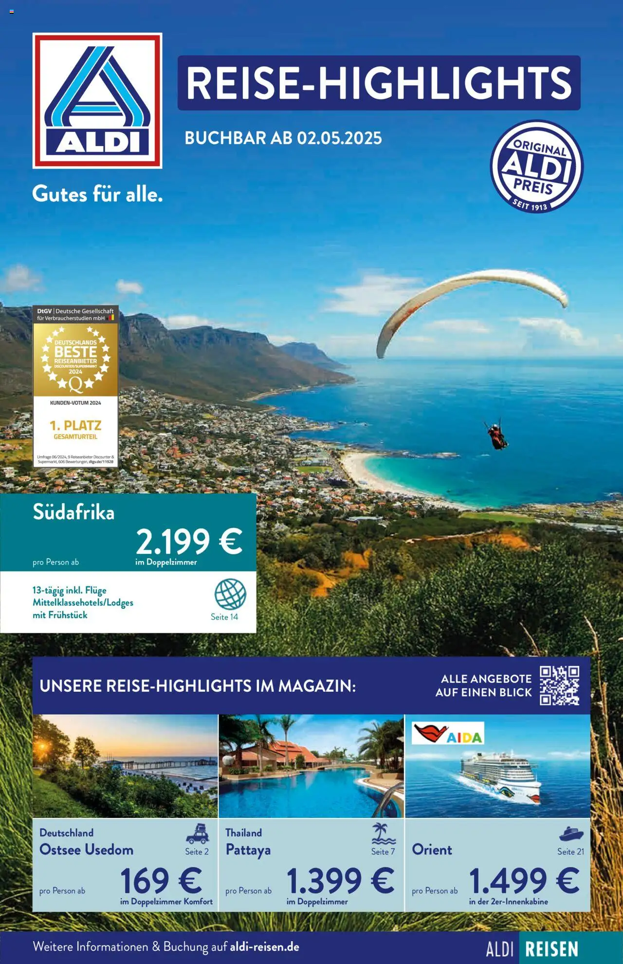Aldi Reisen Reise-Highlights (vom 02.05.2025 - 31.05.2025) - Magazin