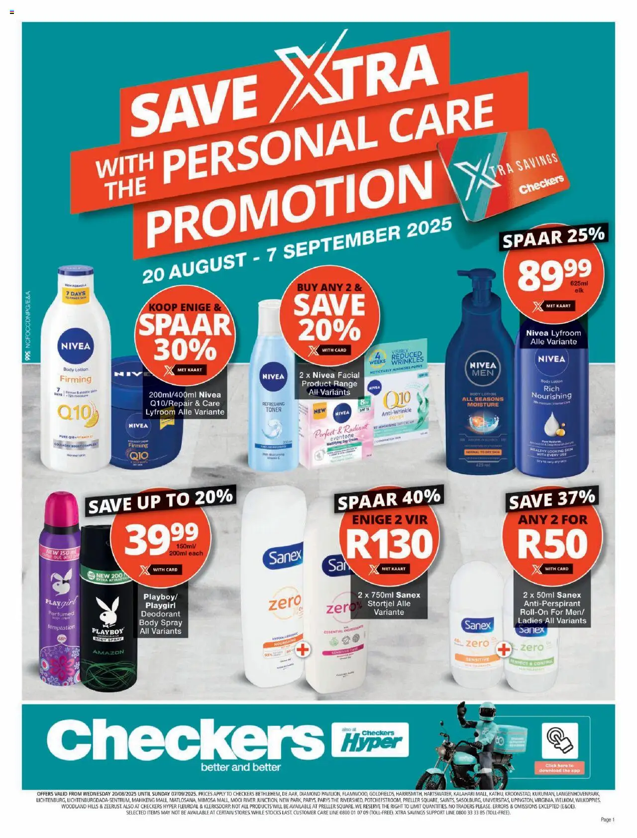 Checkers Northern Cape - Personal Care Promotion 20/08 - 07/09/2025 >> Catalogue