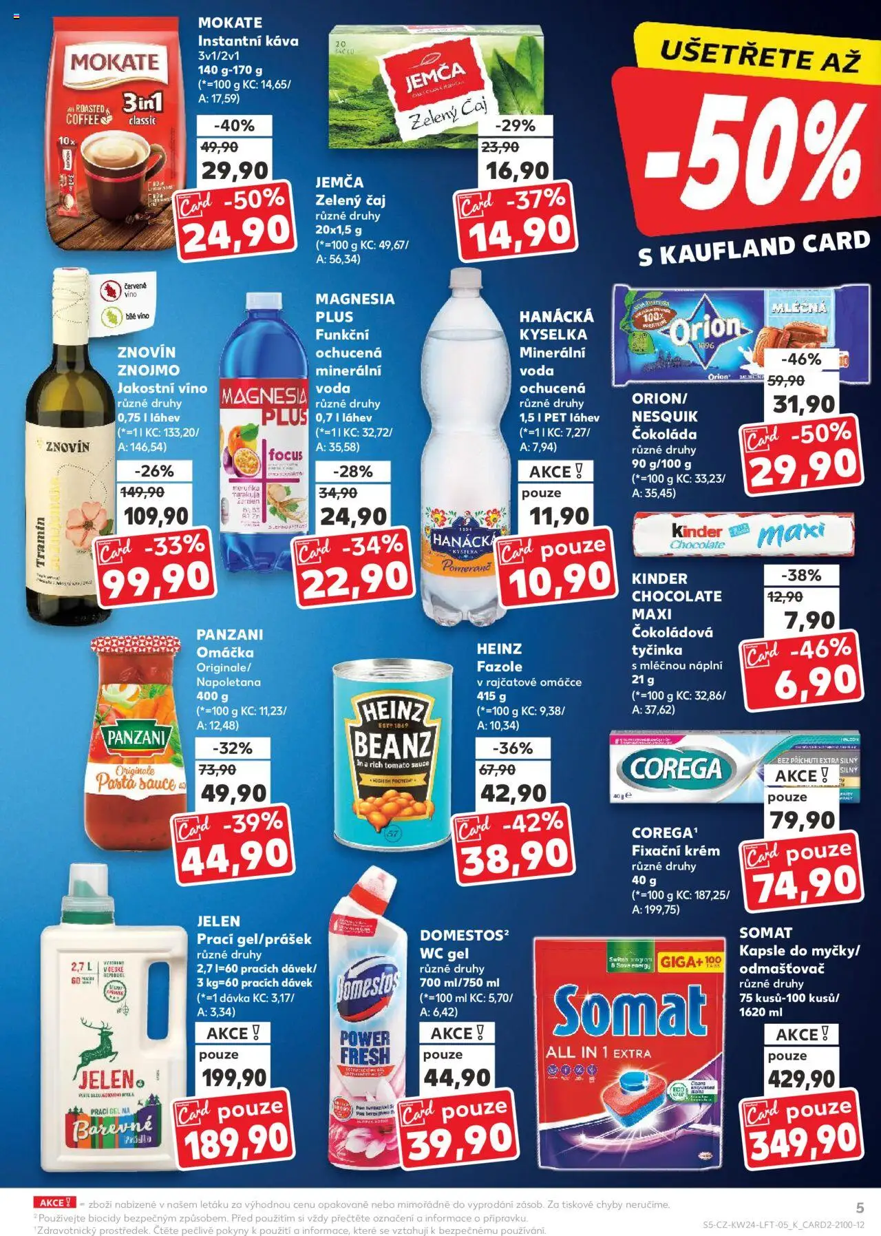  KAUFLAND Leták - Liberec (11.06.2025) příští týden - strana 5 - Fazole, Instantní káva, Nesquik, Krém, Minerální voda, Kapsle, Hanácká kyselka, Čokoládová tyčinka