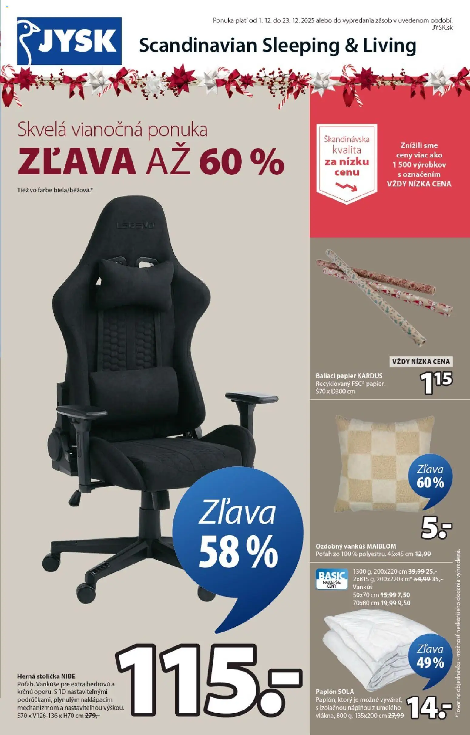 Náhľad JYSK letáku platného od 01.12.2025