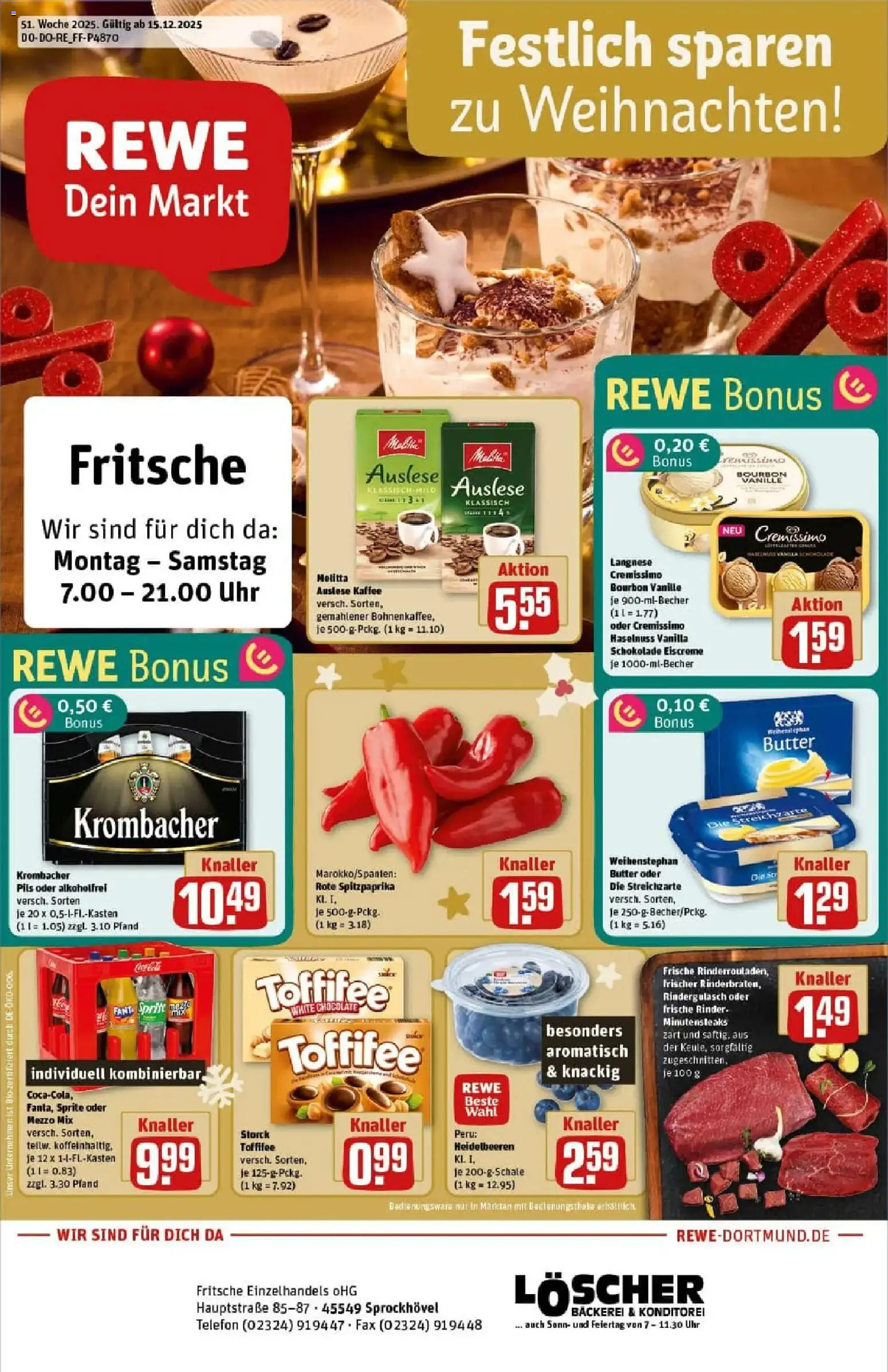 Vorschau von dem Prospekt des Geschäftes Rewe, gültig ab dem 15.12.2025