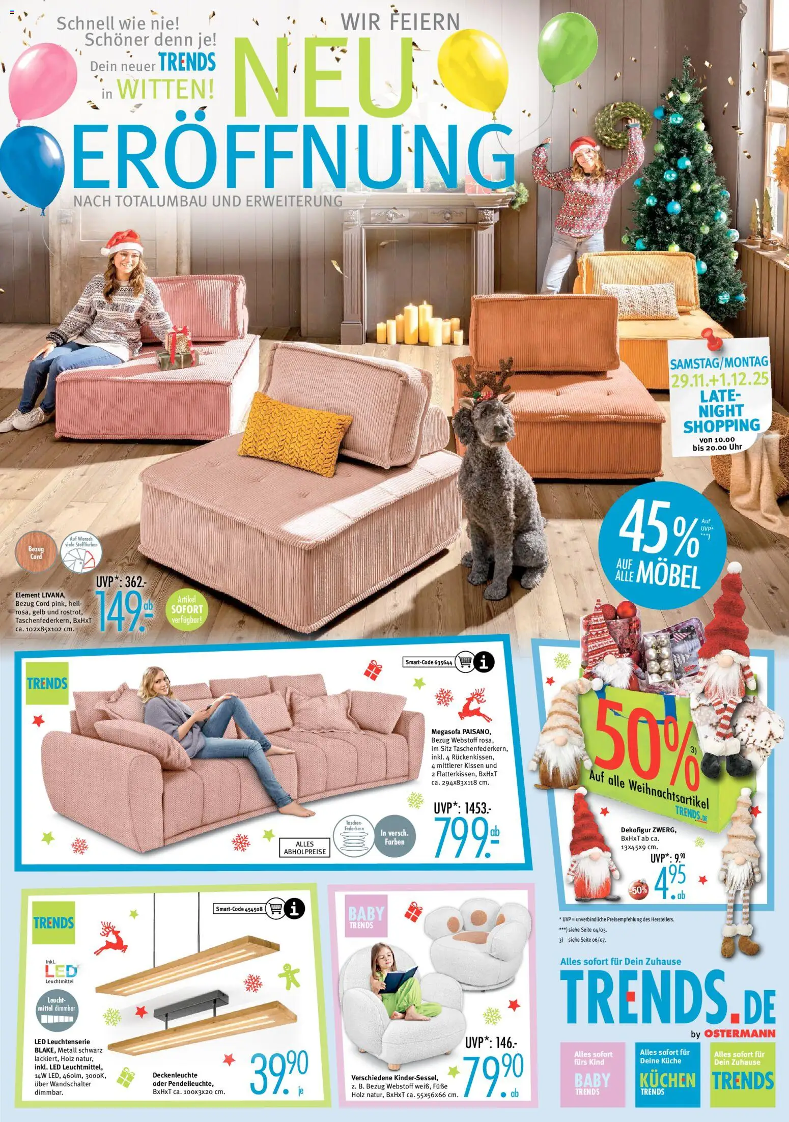 Vorschau von dem Prospekt des Geschäftes Trends, gültig ab dem 28.11.2025 - Uhr, Kuchen, Küche, Taschen, Kissen