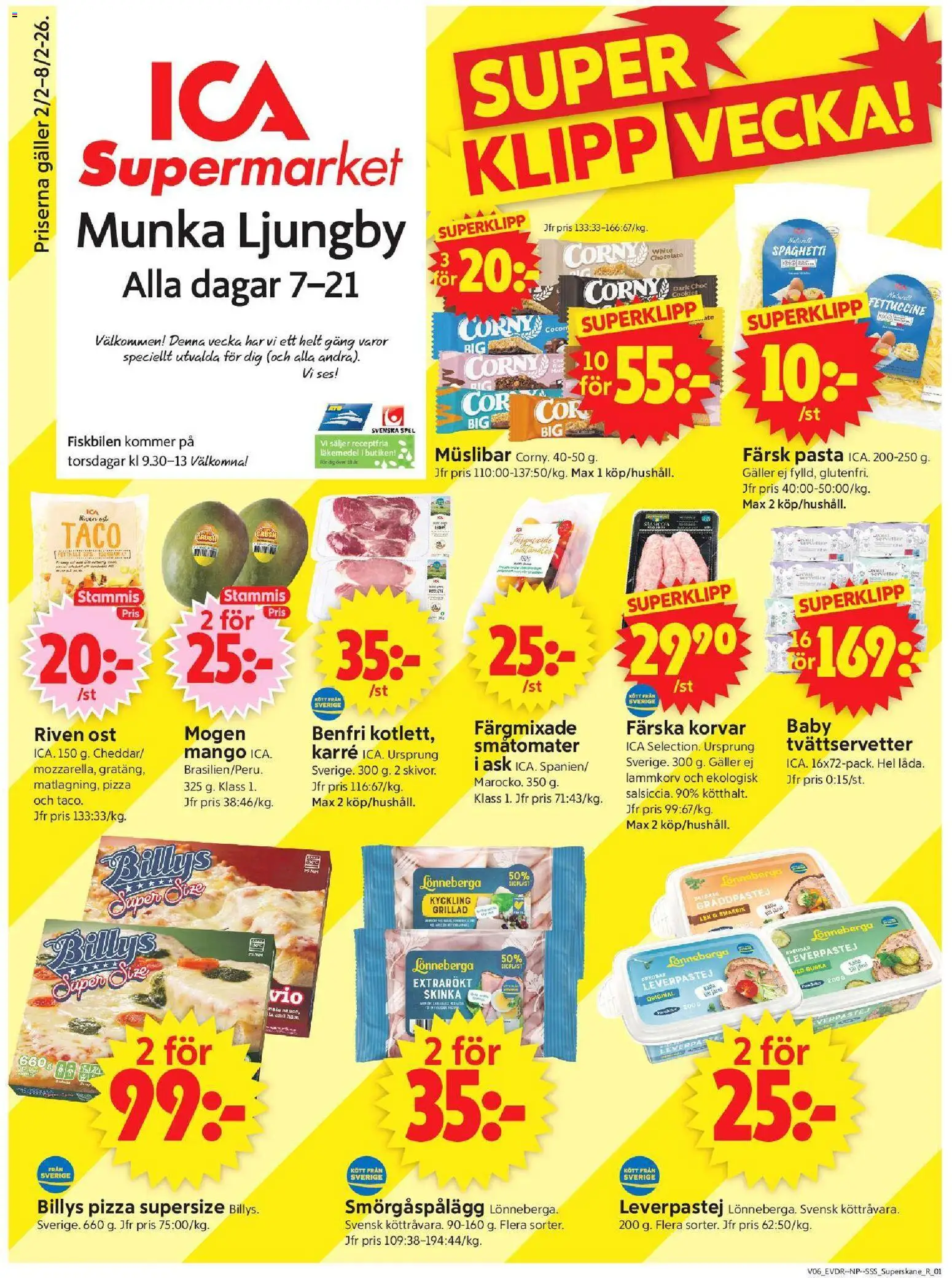 Förhandsgranska reklamblad Munka-Ljungby från butik ICA Supermarket gäller från 02/02/2026