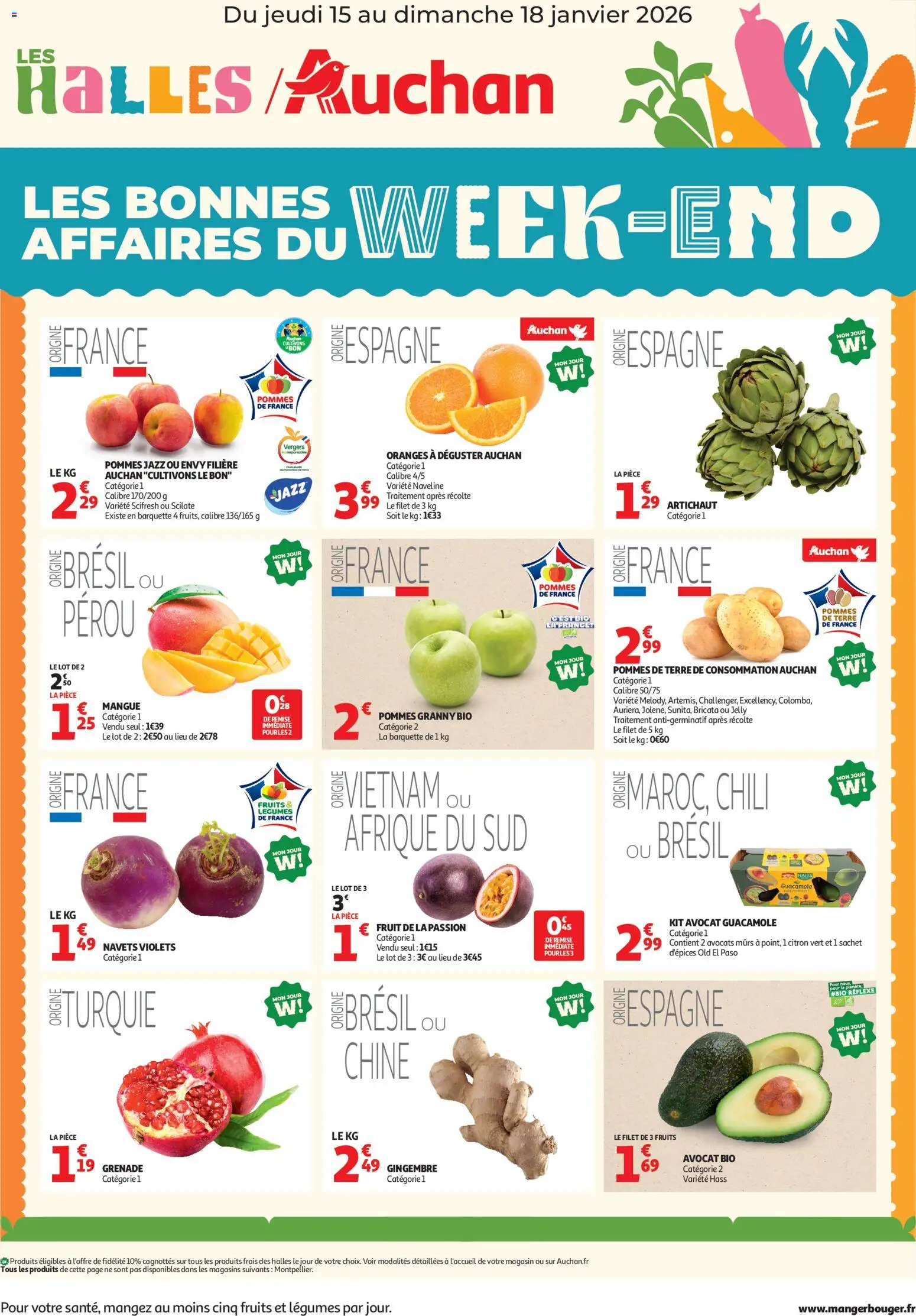 Voorbeeld van Les bons plans du week-end dans votre hyper ! van winkel Auchan geldig vanaf 15/01/2026