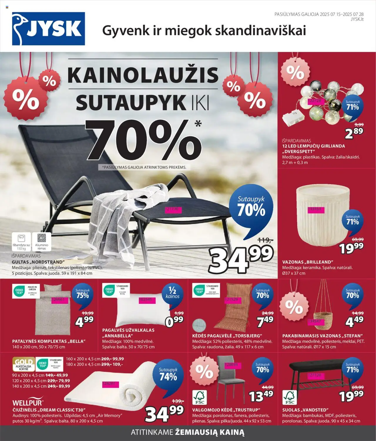 JYSK leidinys galioja nuo 2025.07.15 – puslapio numeris 1